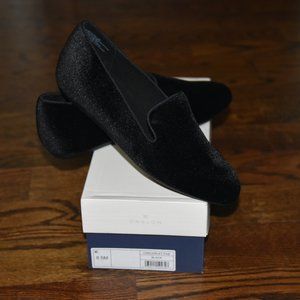 New NIB CASLON Nordstrom velvet slip on smoking FLATS loafer shoes 8.5 BLACK